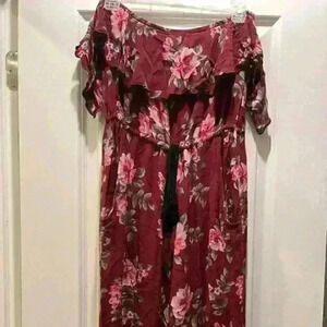 Ruffled Floral‎ shoulder Jumpsuit